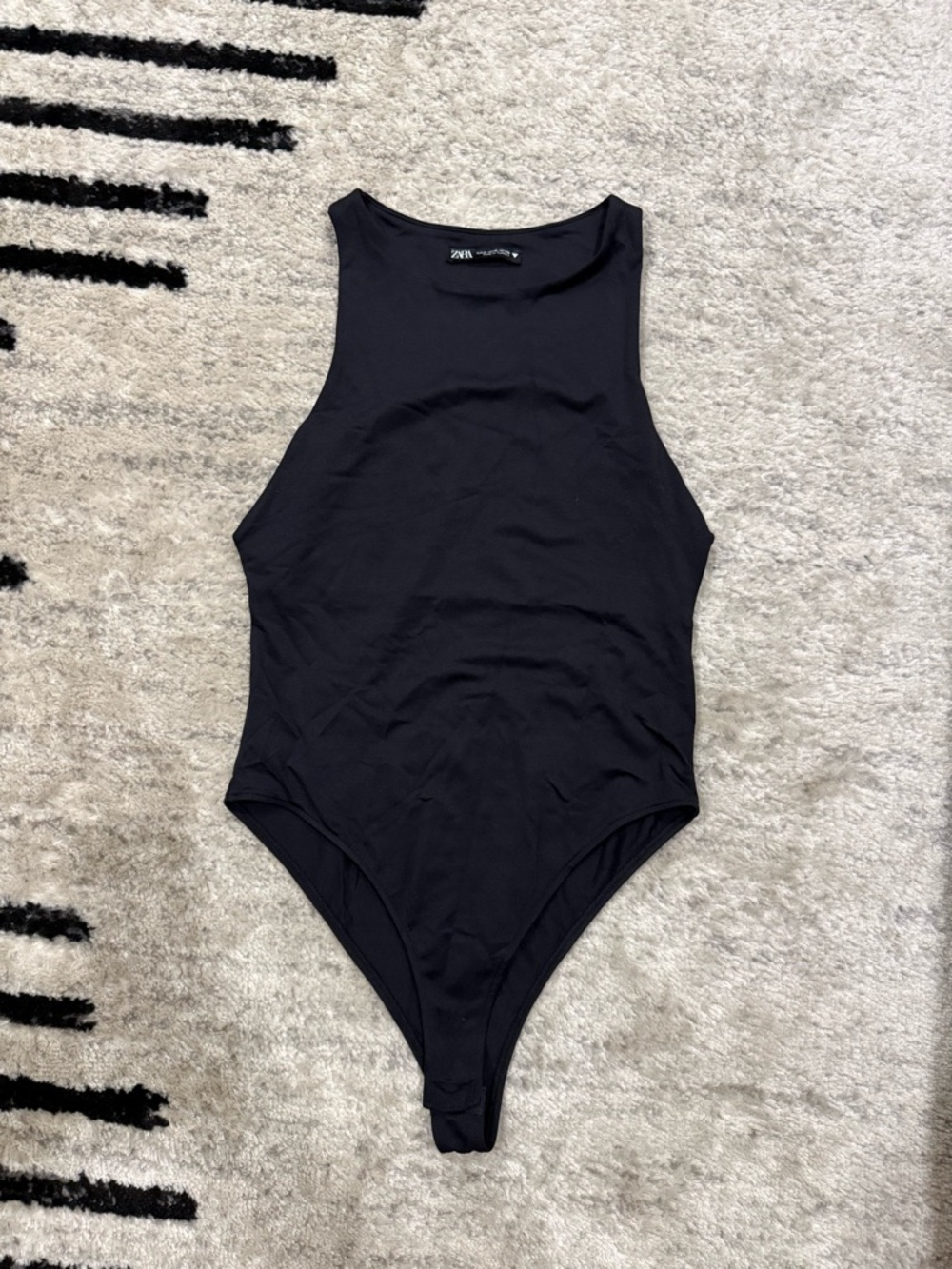 Zara Black Scoop-Neck Bodysuit